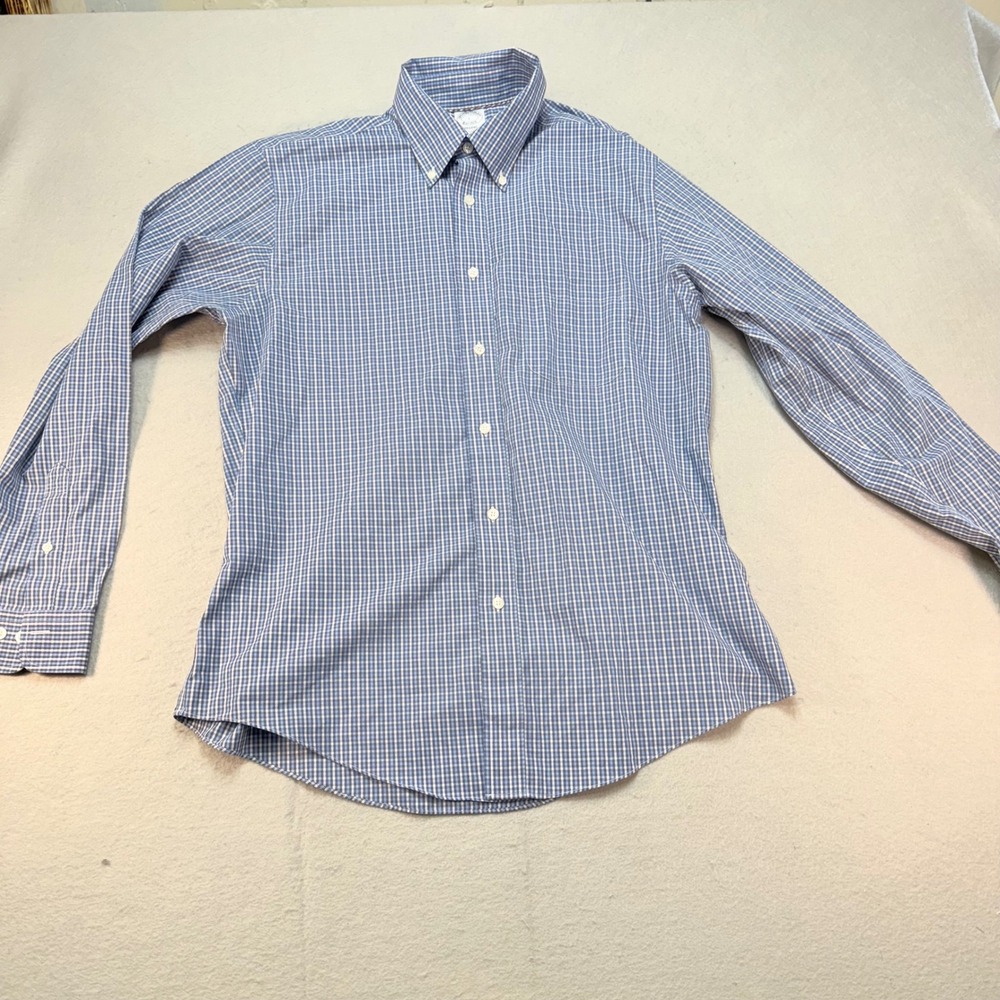 Brooks Brothers Regent Dress Shirt Non-Iron Checkered Button‎ Down L